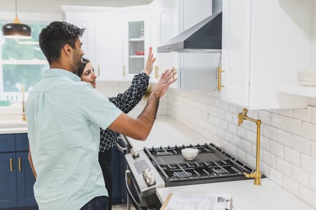 Couple touring a home