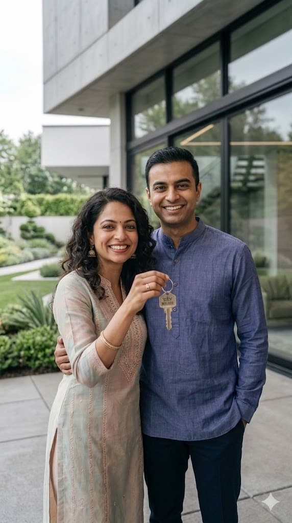 Couple celebrating closing day
